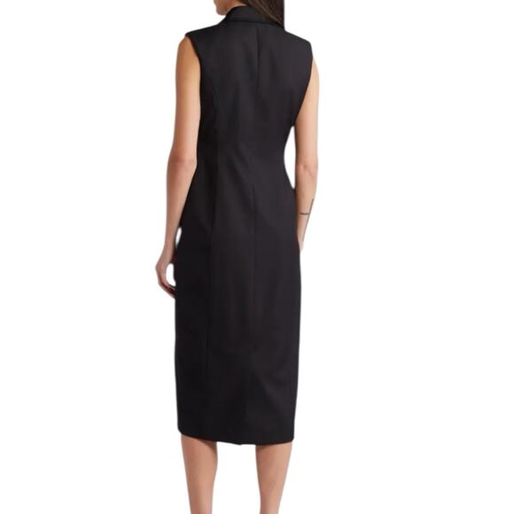 NWT Zoe And Claire Double Breasted Midi Dress Black Size Large - Picture 2 of 11